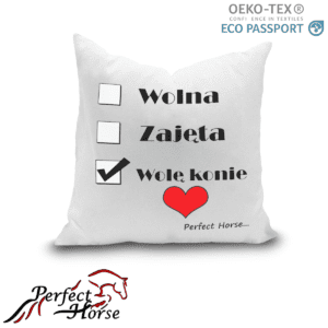 Poduszka Cartoon "Wolę konie"